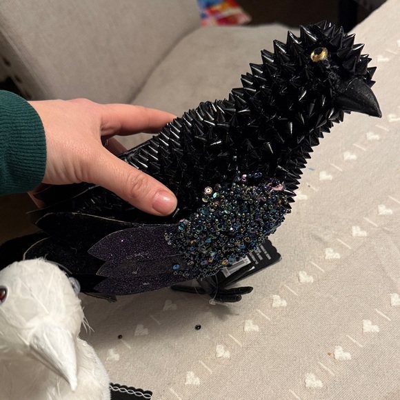 Ashland Black Spiked Decorative Crow with Iridescent Sequin Accent bundle new - Picture 2 of 4